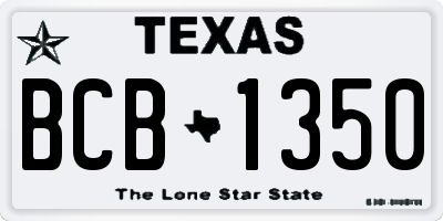 TX license plate BCB1350