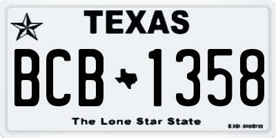 TX license plate BCB1358