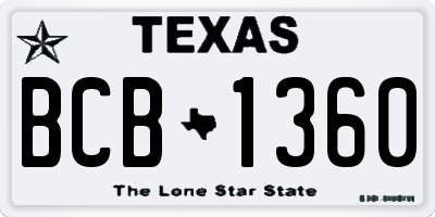 TX license plate BCB1360