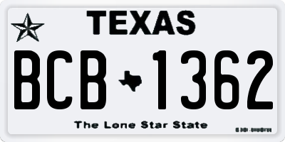 TX license plate BCB1362