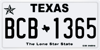 TX license plate BCB1365