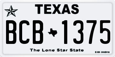 TX license plate BCB1375