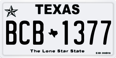 TX license plate BCB1377