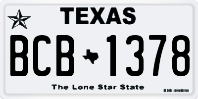 TX license plate BCB1378