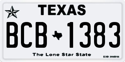 TX license plate BCB1383