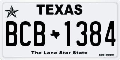TX license plate BCB1384