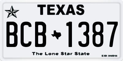 TX license plate BCB1387