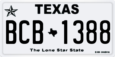 TX license plate BCB1388