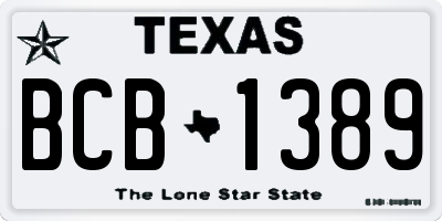 TX license plate BCB1389