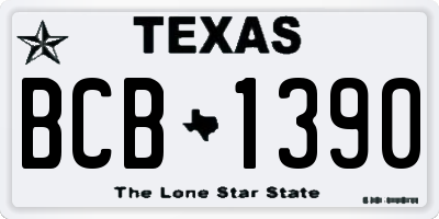 TX license plate BCB1390