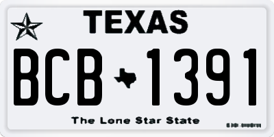 TX license plate BCB1391