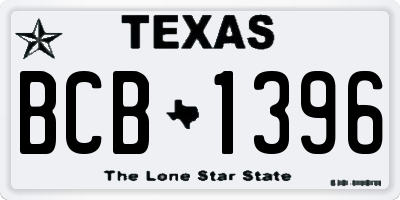 TX license plate BCB1396