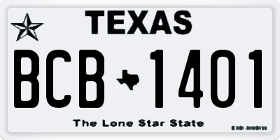 TX license plate BCB1401
