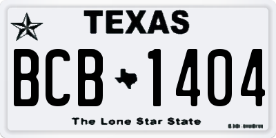 TX license plate BCB1404