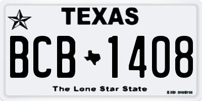 TX license plate BCB1408