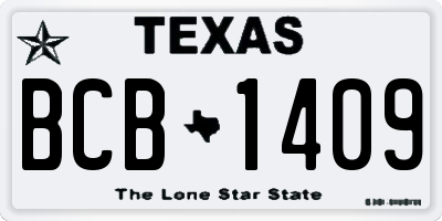 TX license plate BCB1409