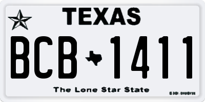 TX license plate BCB1411
