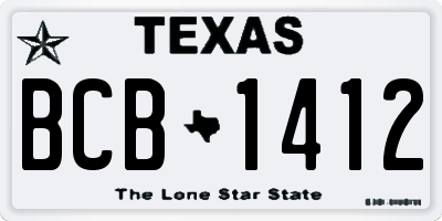 TX license plate BCB1412