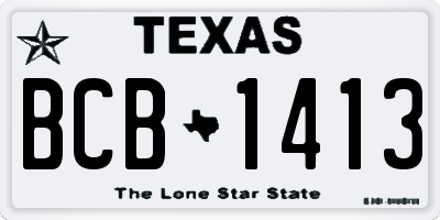 TX license plate BCB1413