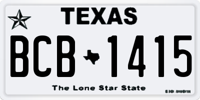 TX license plate BCB1415