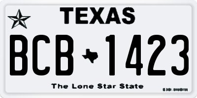 TX license plate BCB1423