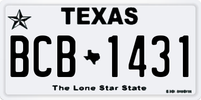 TX license plate BCB1431