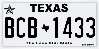 TX license plate BCB1433