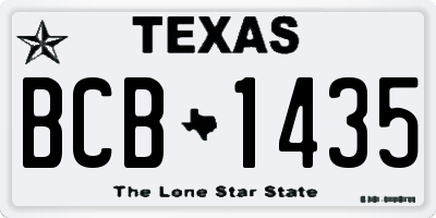 TX license plate BCB1435