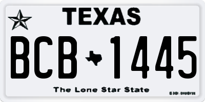 TX license plate BCB1445