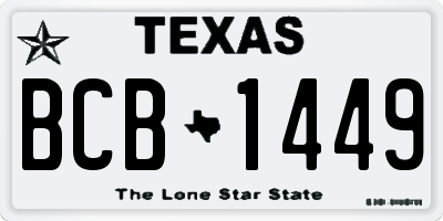 TX license plate BCB1449