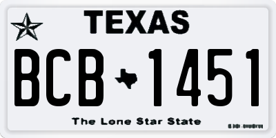 TX license plate BCB1451