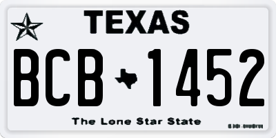 TX license plate BCB1452