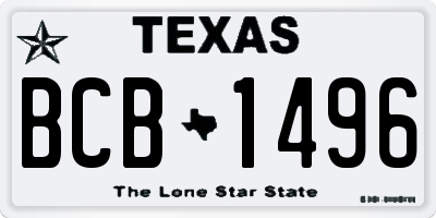 TX license plate BCB1496