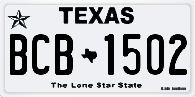 TX license plate BCB1502
