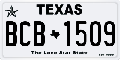 TX license plate BCB1509