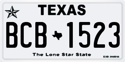TX license plate BCB1523