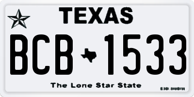 TX license plate BCB1533