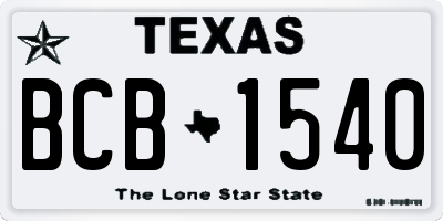 TX license plate BCB1540