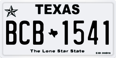 TX license plate BCB1541
