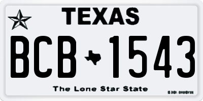 TX license plate BCB1543