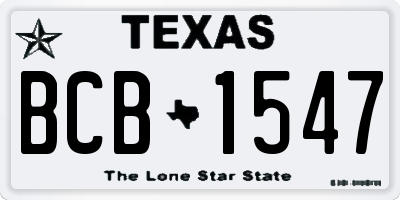 TX license plate BCB1547