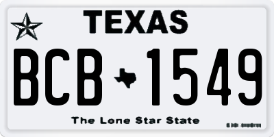 TX license plate BCB1549