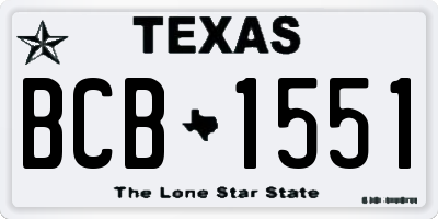 TX license plate BCB1551