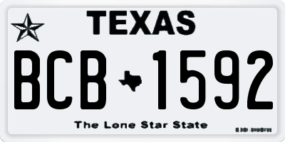 TX license plate BCB1592