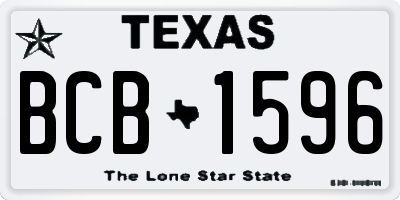 TX license plate BCB1596