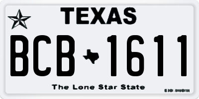 TX license plate BCB1611