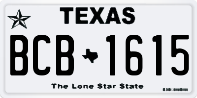 TX license plate BCB1615