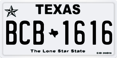 TX license plate BCB1616