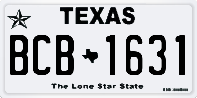 TX license plate BCB1631