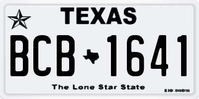 TX license plate BCB1641